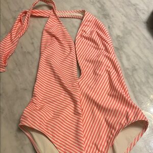 Solid and Striped , Halter One-Piece Swimsuit